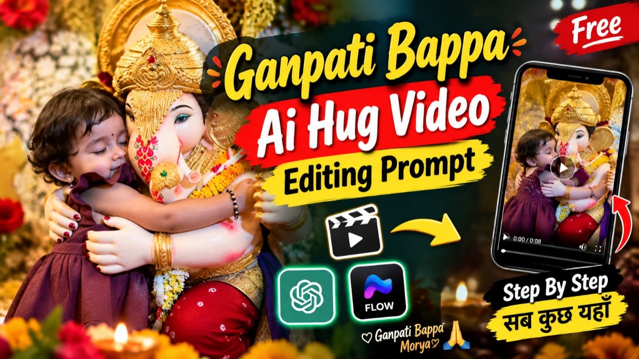 Ganpati Bappa Ai Hug Video Editing Tutorial | Ai Hug ganpati Bappa Prompt